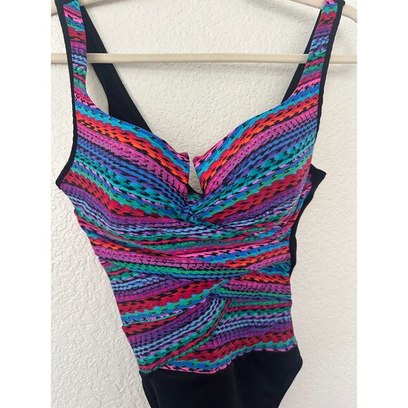 Miraclesuit True Colors Layered Escape Modest One Piece Swimsuit Sz 10 - Picture 3 of 9